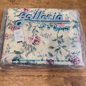 VTG Galleria by Lady Pepperell No-Iron Percale Twin Size Fitted Sheet 39x75 NOS